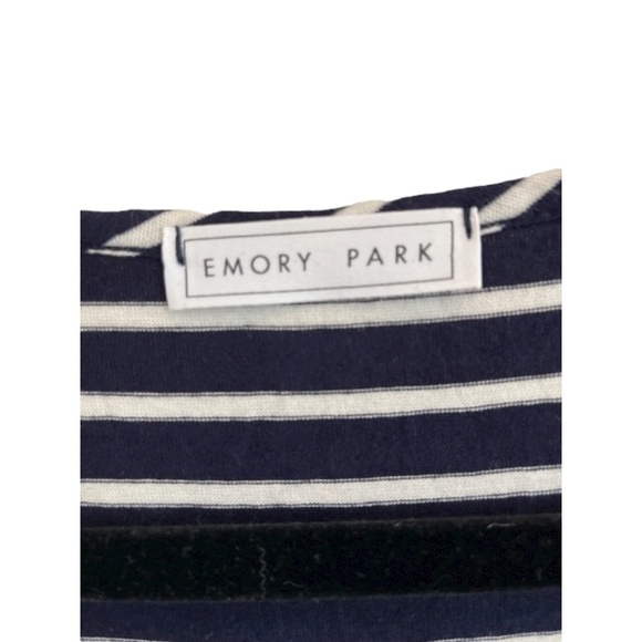 Emory Park Plus Size Navy White Stripe Short Sleeve Tee Shirt Size 3XL - Picture 2 of 3